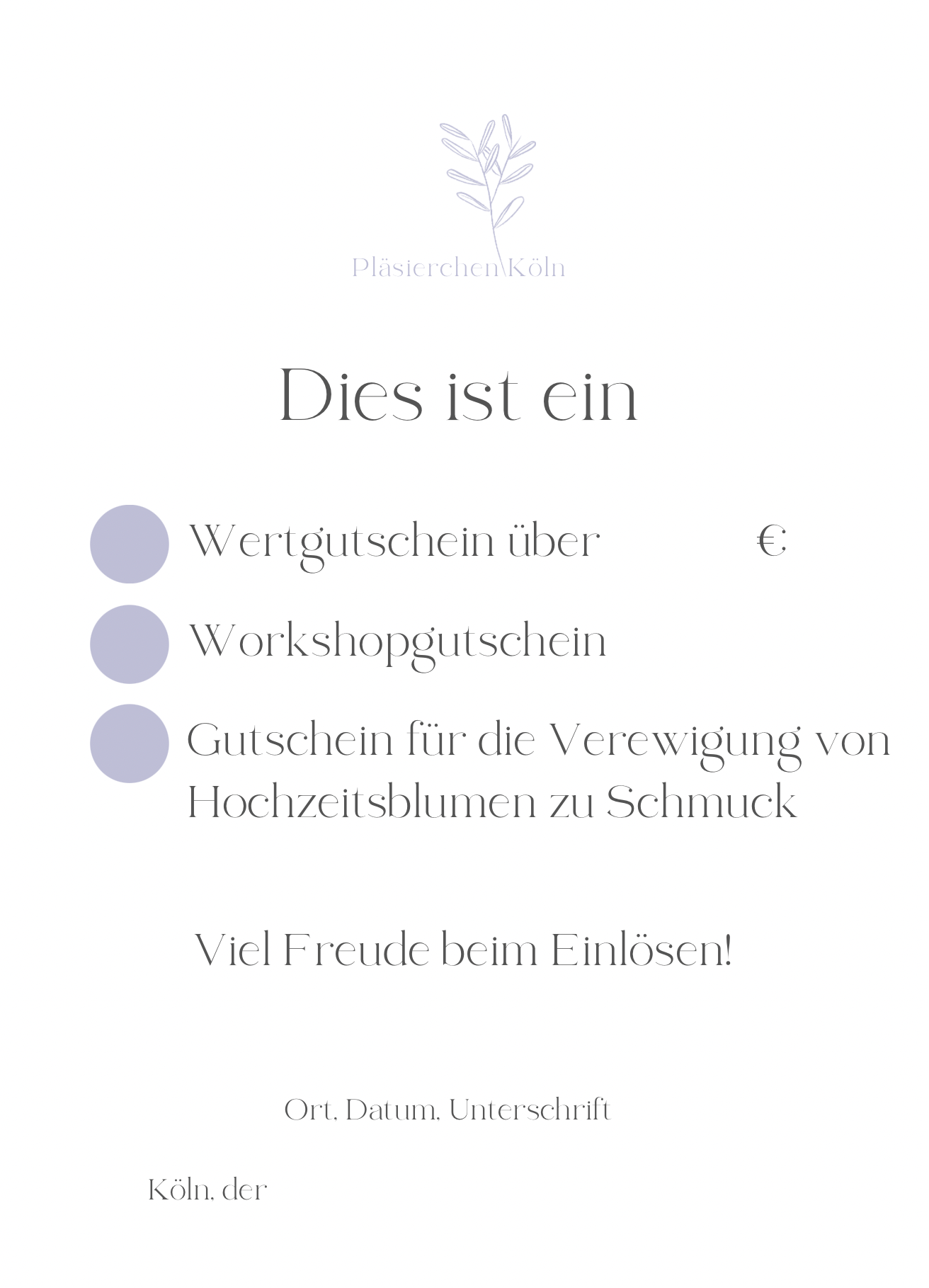Pläsierchen Köln Gutschein