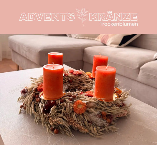 Trockenblumen Adventskränze / Tisch-/ Türkränze
