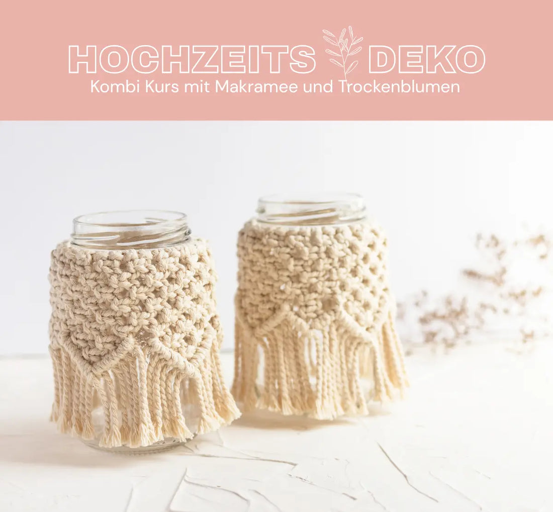 (Hochzeits-) Deko mit Makramee & Trockenblumen