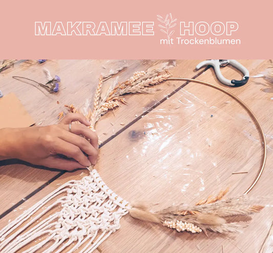 Makramee-Hoops / Traumfänger mit Trockenblumen