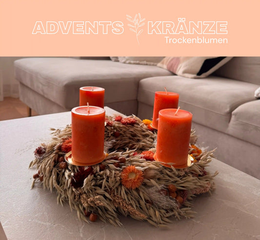 Trockenblumen Adventskränze / Tisch-/ Türkränze