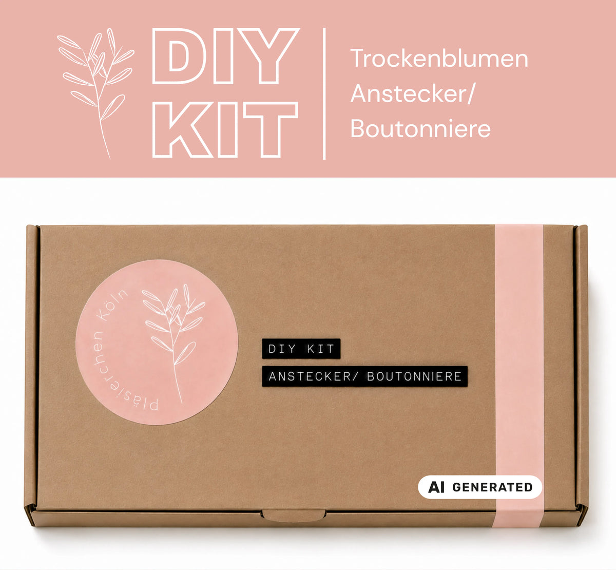 DIY Kit - Anstecker/ Boutonniere aus Trockenblumen