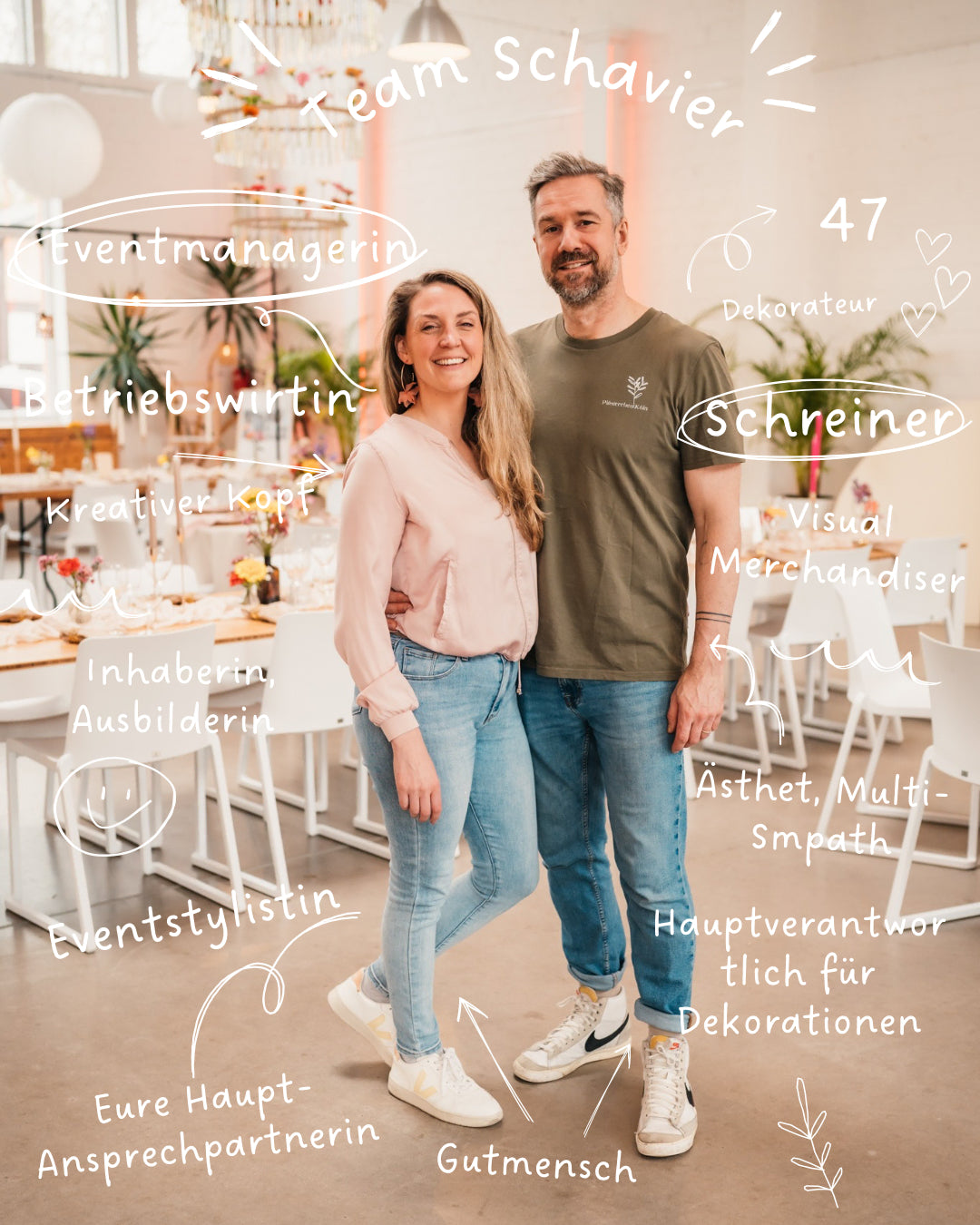Inhaber Plaesierchen Koeln Hochzeitspaar Andy und Netti mit Kompetenzen und Berufserfahrung